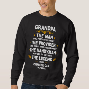 Sweatshirt Devis de famille de grand-père USA Ville Charter O