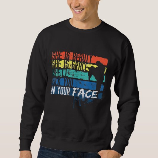 Sweatshirt Devis D'Humour Pour Fille Taekwondo Pour Instructo (Devant)
