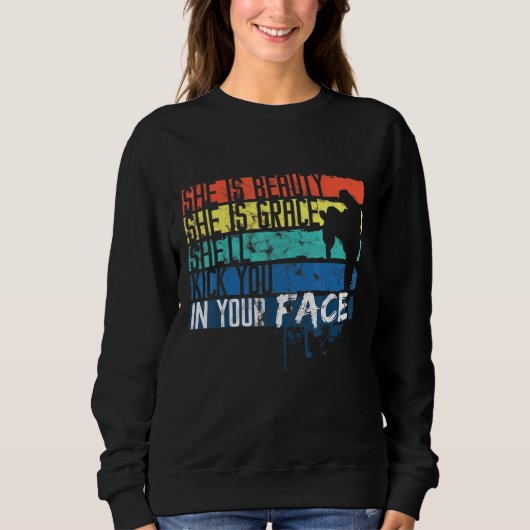 Sweatshirt Devis D'Humour Pour Fille Taekwondo Pour Instructo (Devant)