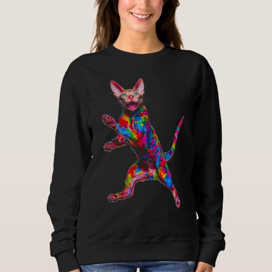 Sweatshirt Devon Rex Cat (Devant)