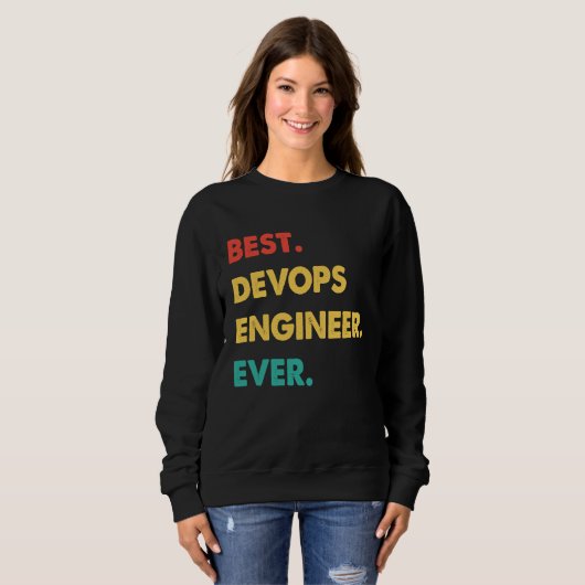 Sweatshirt Devops Engineer Retro Best Devops Engineer Ever (Devant entier)