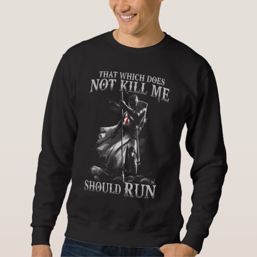 Sweatshirt Devrait courir Croisé Chevalier Templier Guerrier (Devant)