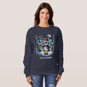 Sweatshirt d'hiver de Pingouin mignon (Devant entier)