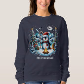 Sweatshirt d'hiver de Pingouin mignon (Devant)