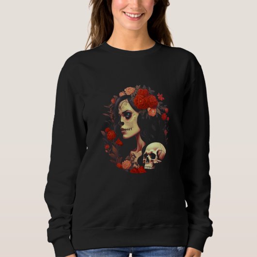 Sweatshirt Dia De Los Muertos Day of The Dead La Catrina 1 (Devant)