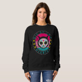 Sweatshirt Dia De Los Muertos Meowtos Cat Sugar Skull Mexico  (Devant entier)