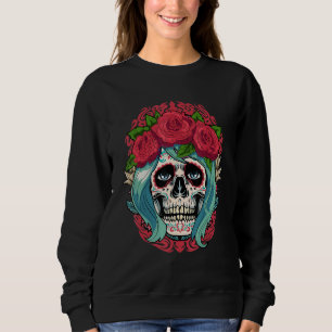 Sweatshirt Dia De Muertos Floral Crâne à sucre femmes Jour Ro