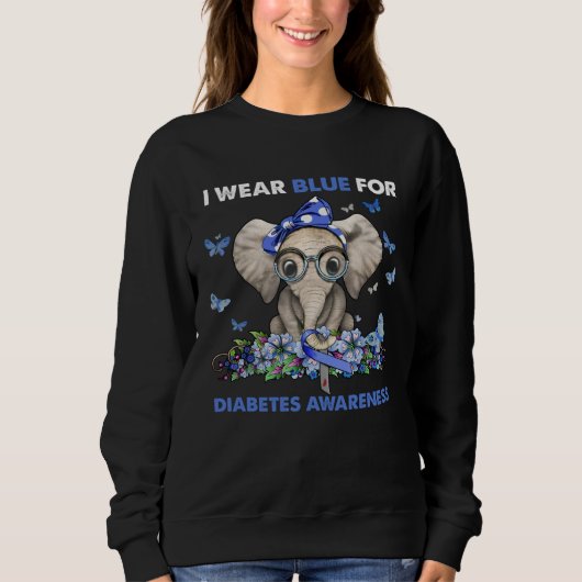 Sweatshirt Diabetes Awareness I Wear Blue (Devant)