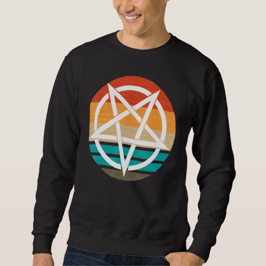 Sweatshirt Diable de pentagramme rétro 666 (Devant)
