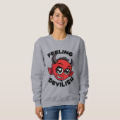 Sweatshirt Diable Mignon Qui Sourit (Devant entier)