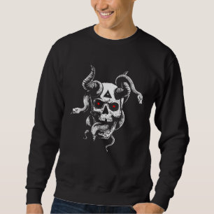 Sweatshirt Diable satanique avec crâne de serpents Occult pen