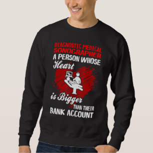 Sweatshirt Diagnostic Médicale Sonographe Coeur grand que la