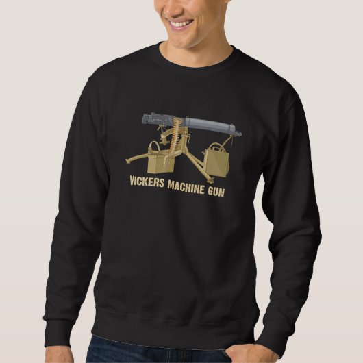 Sweatshirt Diagramme d'arme automatique Vickers (Devant)