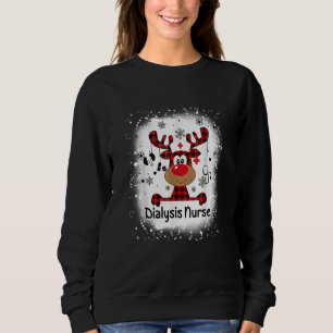 Sweatshirt Dialyse blanchie Infirmière Reindeer de vie Noël P