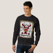 Sweatshirt Dialyse blanchie Infirmière Reindeer de vie Noël P (Devant entier)