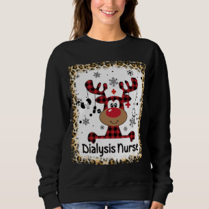 Sweatshirt Dialyse blanchie Infirmière Reindeer de vie Noël P