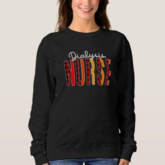 Sweatshirt Dialyse Infirmière Plaid Red Love Heart Stethoscop (Devant)