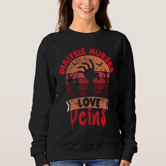 Sweatshirt Dialyse Infirmières Love Veines Halloween Nephrolo (Devant)