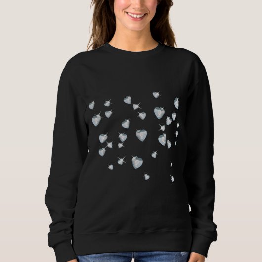 Sweatshirt Diamants de scintillement de cœur (Devant)