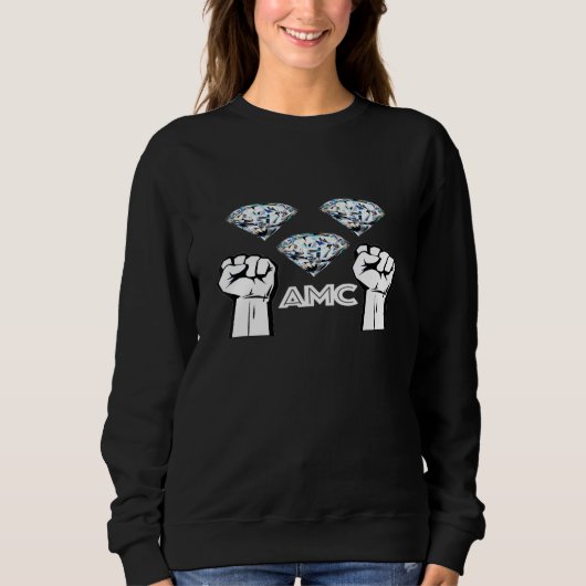 Sweatshirt Diamond Hands Amc - Rocket Vers La Lune (Devant)