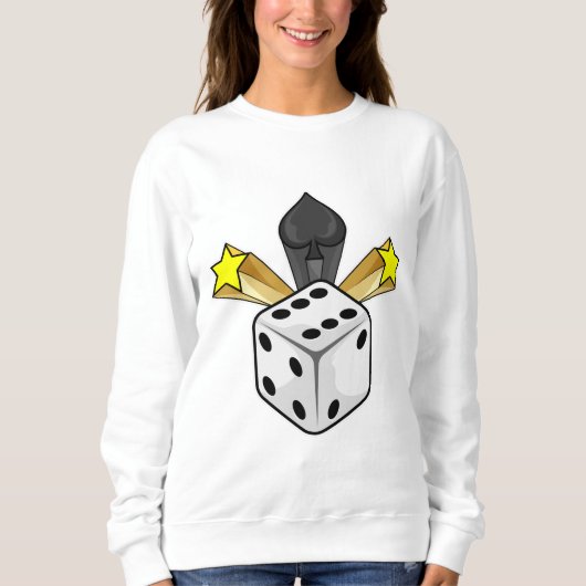 Sweatshirt Dice au Poker avec pique et étoiles (Devant)