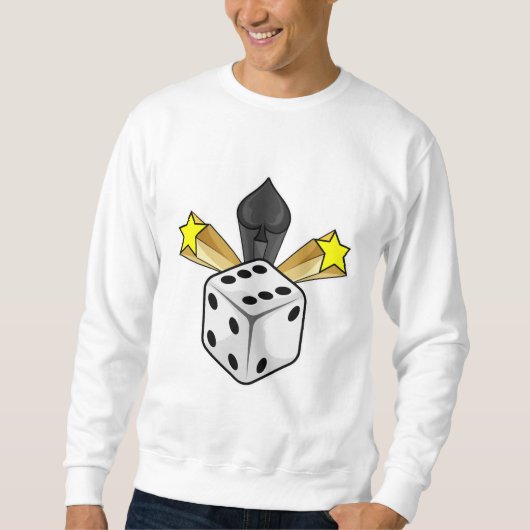 Sweatshirt Dice au Poker avec pique et étoiles (Devant)