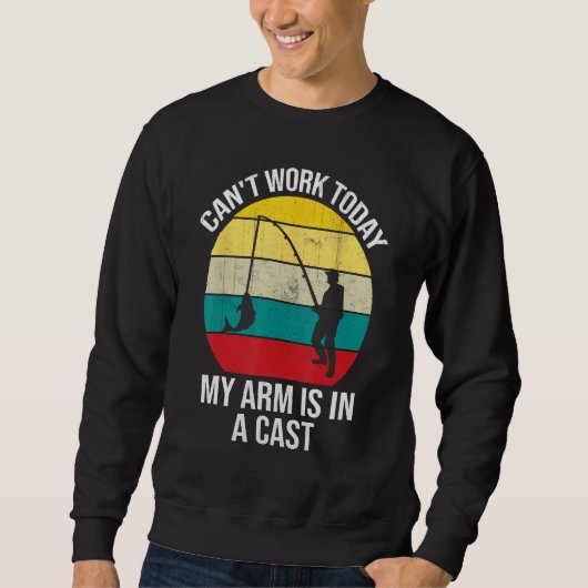 Sweatshirt Dicton de pêche Impossible de travailler aujourd' (Devant)