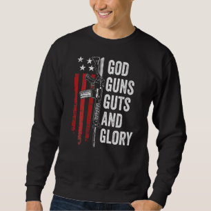 Sweatshirt Dieu Armes Guts Gloire Patriotique Usa Drapeau Pro