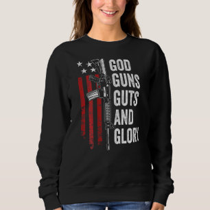 Sweatshirt Dieu Armes Guts Gloire Patriotique Usa Drapeau Pro