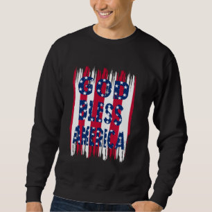 Sweatshirt Dieu Béni Amérique Drapeau 4 juillet Indépendance