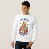 Sweatshirt Dieu Béni Merica Y'all Jesus Dinosaur Cowboy Casqu (Devant entier)