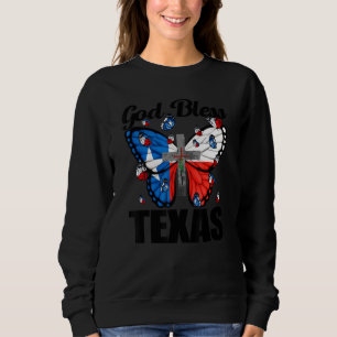 Sweatshirt Dieu Béni Texas Butterfly Texas Carte Cross Christ