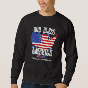 Sweatshirt Dieu Bénisse l'Amérique Surtout Michigan État Amér