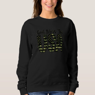 Sweatshirt Dieu Bénit Les Etats-Unis 4 juillet Camo Sublimati