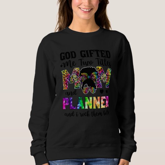 Sweatshirt Dieu Ed Me Deux Titres Maman Et Planner Leopard Cr (Devant)