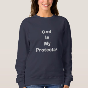 Sweatshirt Dieu est mon protecteur - Psaume 91:2 Marine Bleu