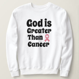 Sweatshirt Dieu est plus grand que le cancer - Foi inspirante