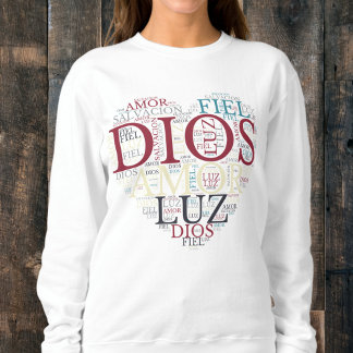 Sweatshirt Dieu et la foi Coeur des femmes chrétienne espagno