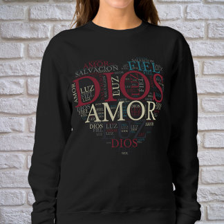 Sweatshirt Dieu et la foi Coeur des femmes chrétienne espagno