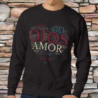 Sweatshirt Dieu et la foi Coeur des hommes chrétiens espagnol