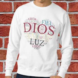 Sweatshirt Dieu et la foi Coeur des hommes chrétiens espagnol