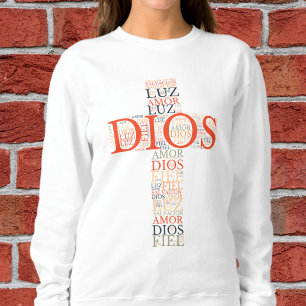 Sweatshirt Dieu et la foi Croix Chrétienne Espagnol féminin