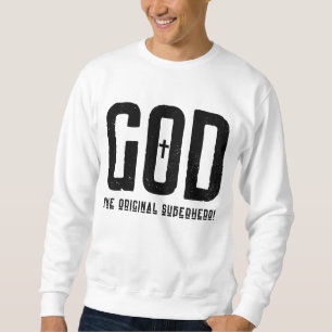 Sweatshirt Dieu Le Superhero Biblique Original Croix Hommes