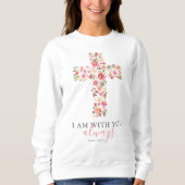 Sweatshirt Dieu Religieux Femmes Croix Florale (Devant)