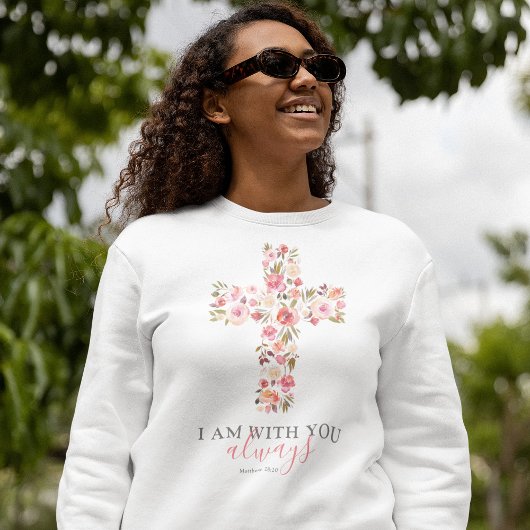 Sweatshirt Dieu Religieux Femmes Croix Florale