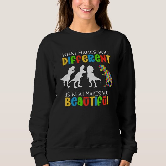 Sweatshirt Different Beautiful Autism Awareness Puzzle Piece  (Devant)