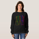 Sweatshirt Different guitars outline guitarists musicians (Devant entier)