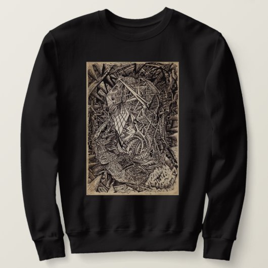 Sweatshirt Diffracté (habitant de la caverne), par Brian Bens (Design devant)