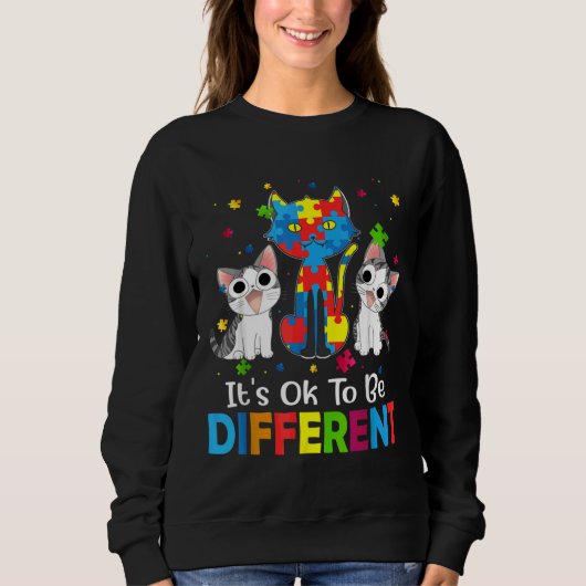 Sweatshirt D'Il Est Ok D'Être Différente Sensibilisation sur  (Devant)