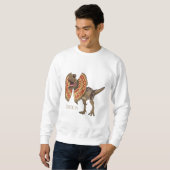 Sweatshirt Dilophosaurus dessin animé (Devant entier)